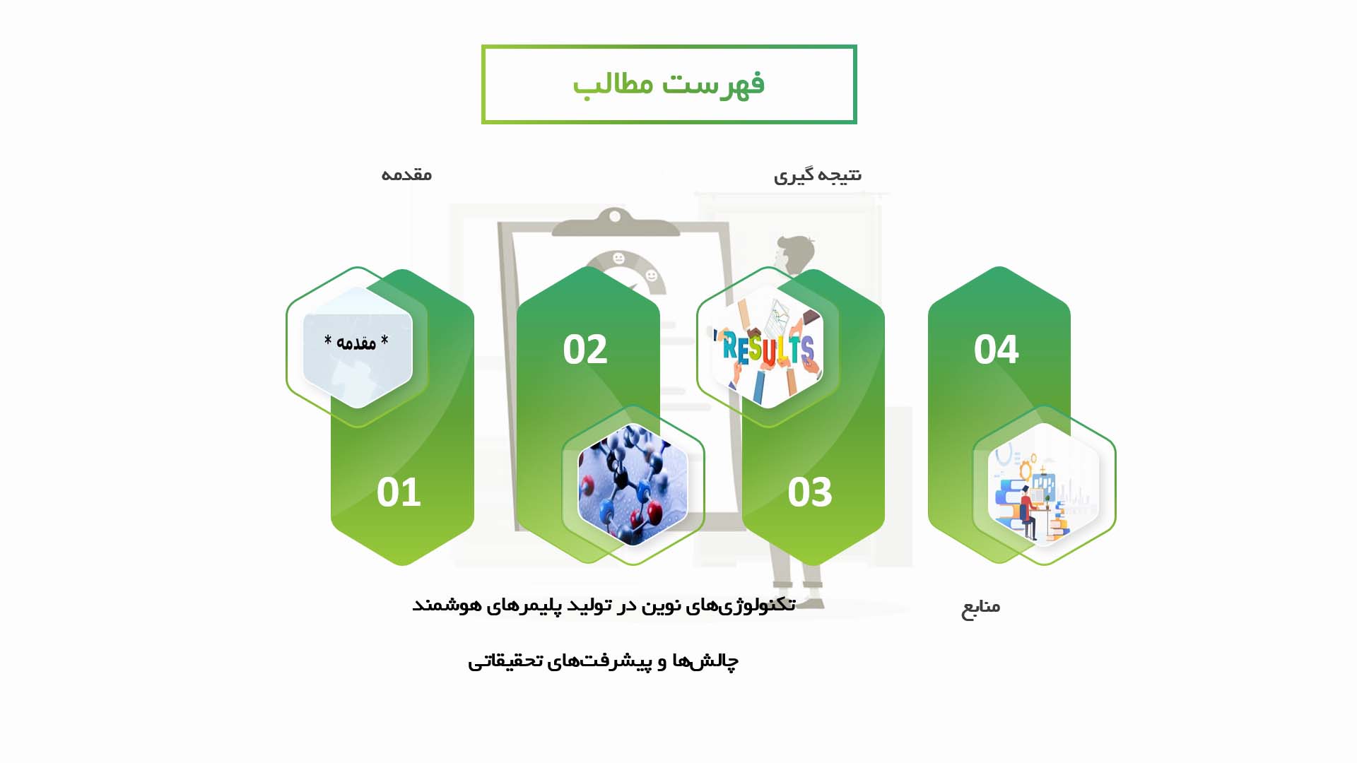 پاورپوینت در مورد تکنولوژی‌های نوین در تولید پلیمرهای هوشمند